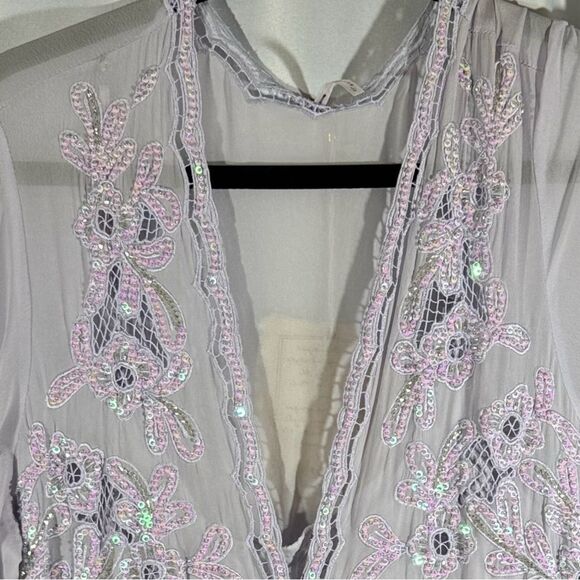 FREE PEOPLE LITA MINI DRESS EMBELLISHED IN PURPLE LARGE NWT - Picture 10 of 12